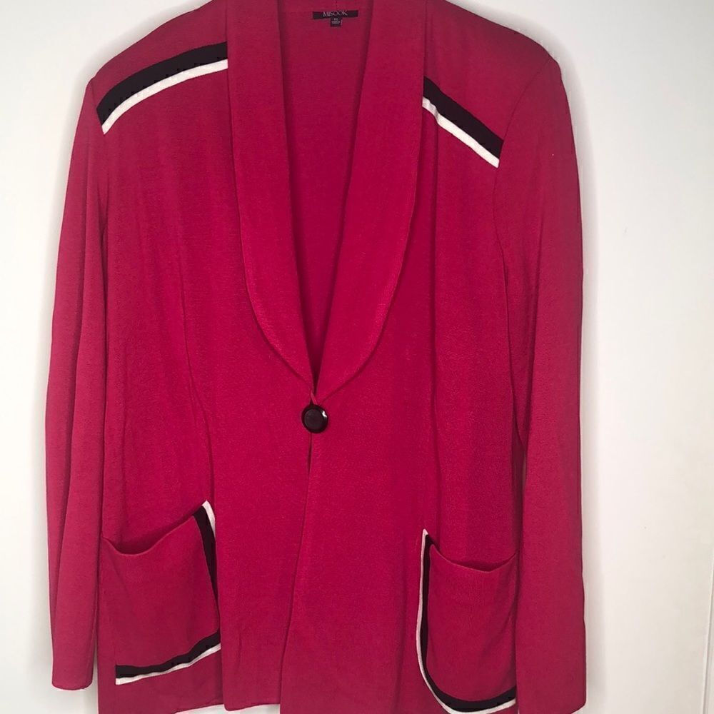 Misook hot pink cardigan sweater size XL